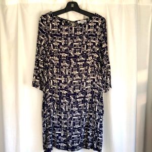 Emily and Fin- Cute navy blue old school camera pattern short dress.